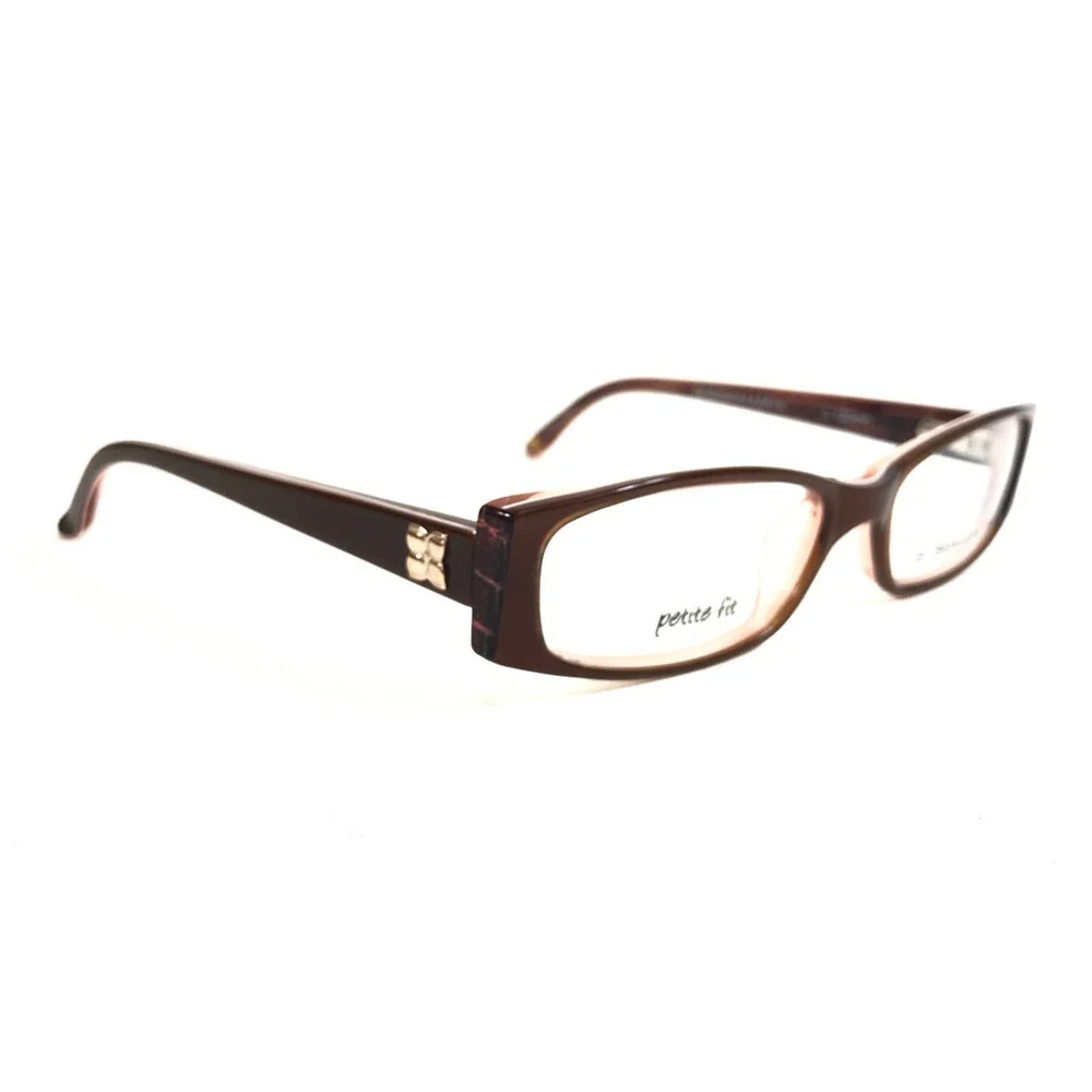 BCBGMAXAZRIA Eyeglasses Frames TESSA BRO Brown Pink Rectangle Full Rim 49-15-130